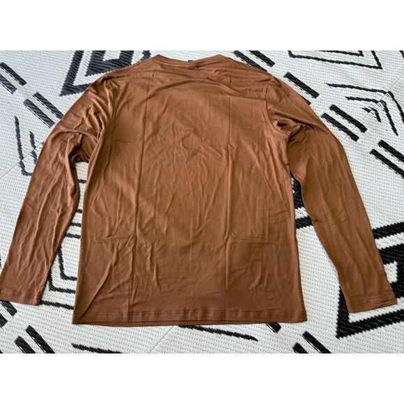 Men’s long sleeve shirt, brown, small - Picture 2 of 3